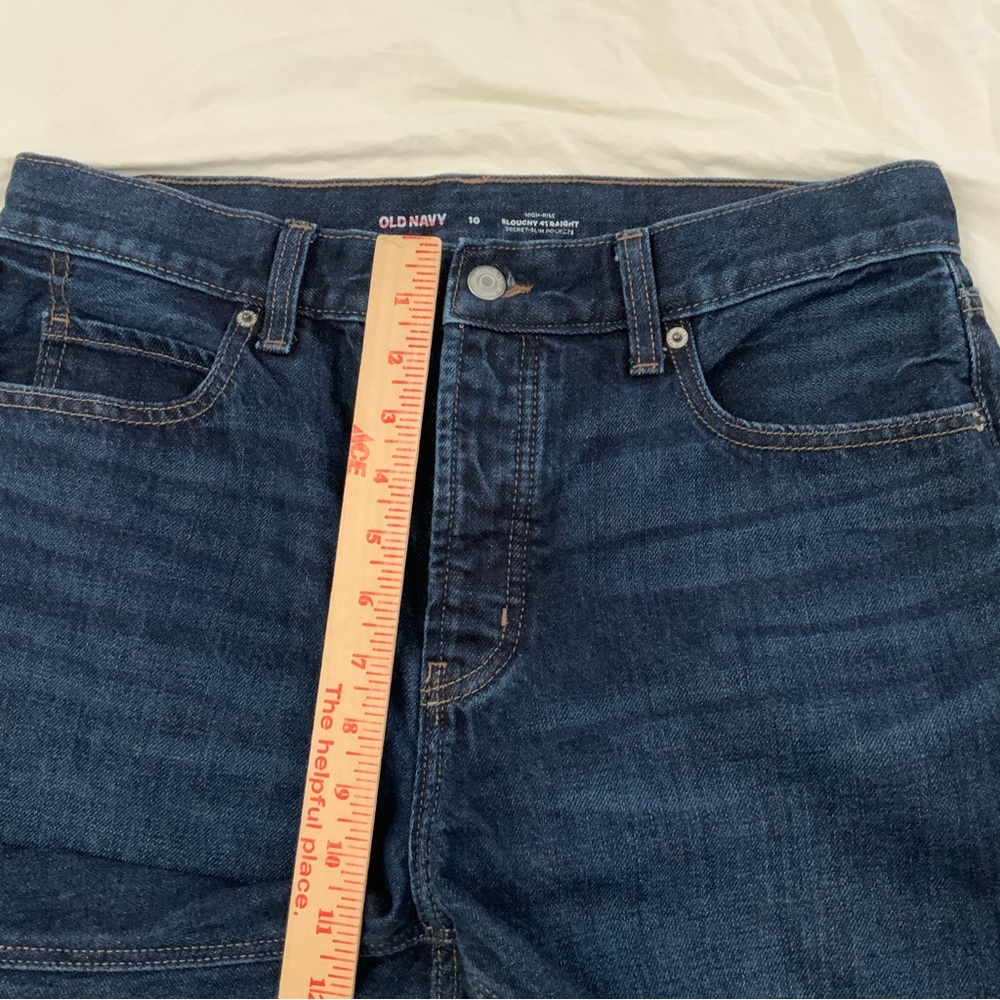 Old Navy Jeans High Rise Slouchy Straight Secret Slim Pockets Size 10 Button Fly - Picture 11 of 15